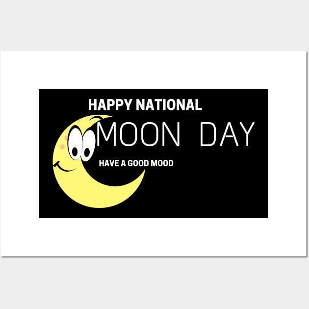 CUTE Happy Moon day have a good mood Wall Art by 46 DifferentDesign